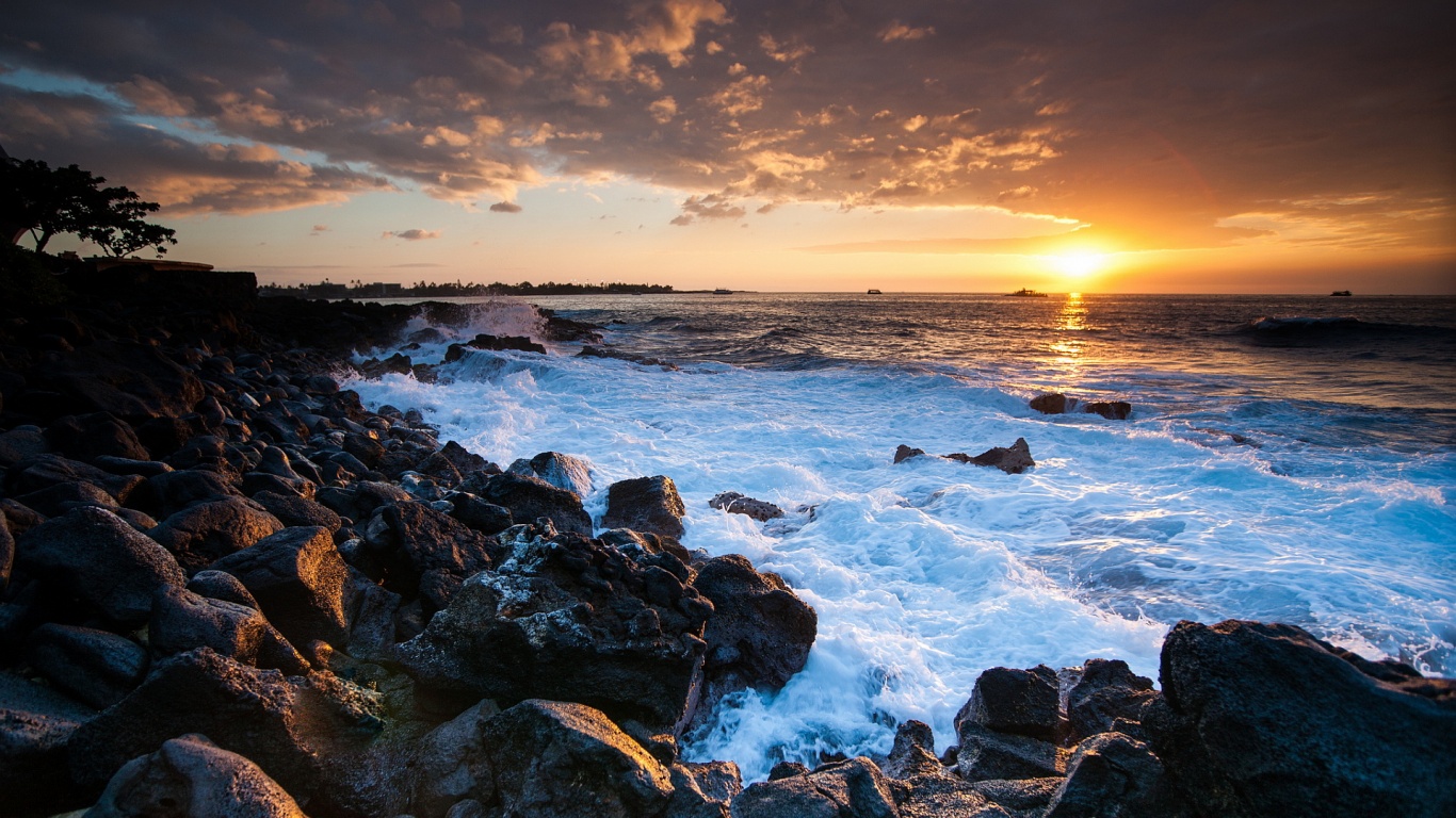 wallpaper 1366 x 786 hd,body of water,sky,sea,coast,nature