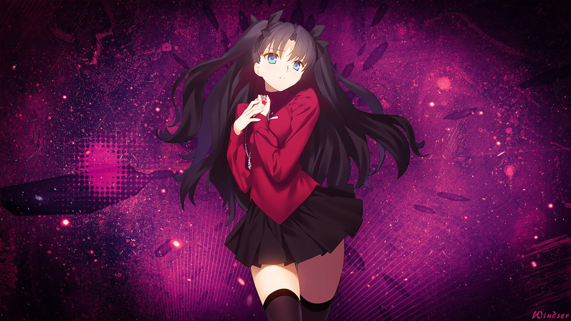 rin tohsaka tapete,anime,violett,karikatur,lila,rosa