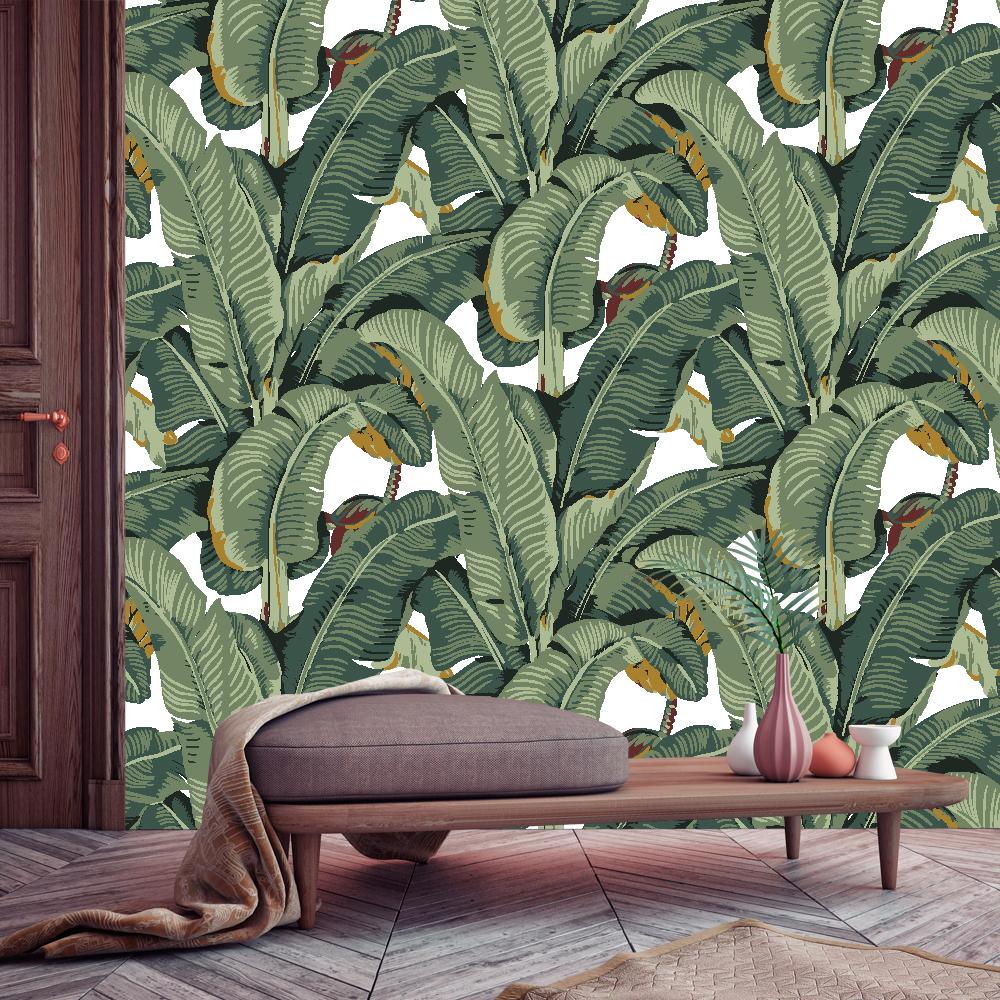 banana leaf removable wallpaper,plant,botany,houseplant,leaf,tree
