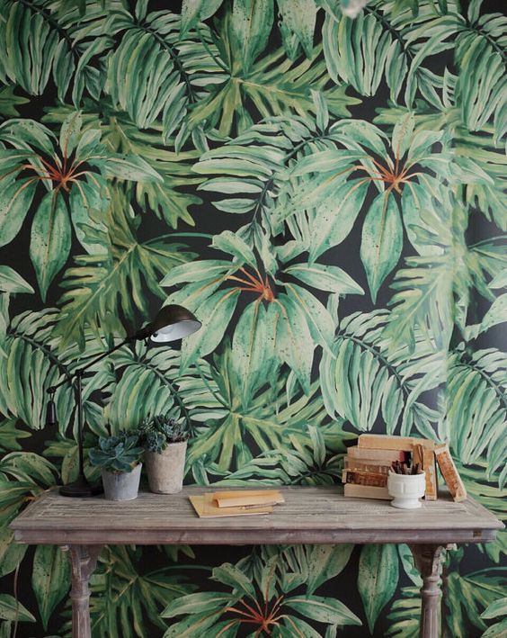 banana leaf wallpaper uk,verde,planta,hoja,planta de casa,flor