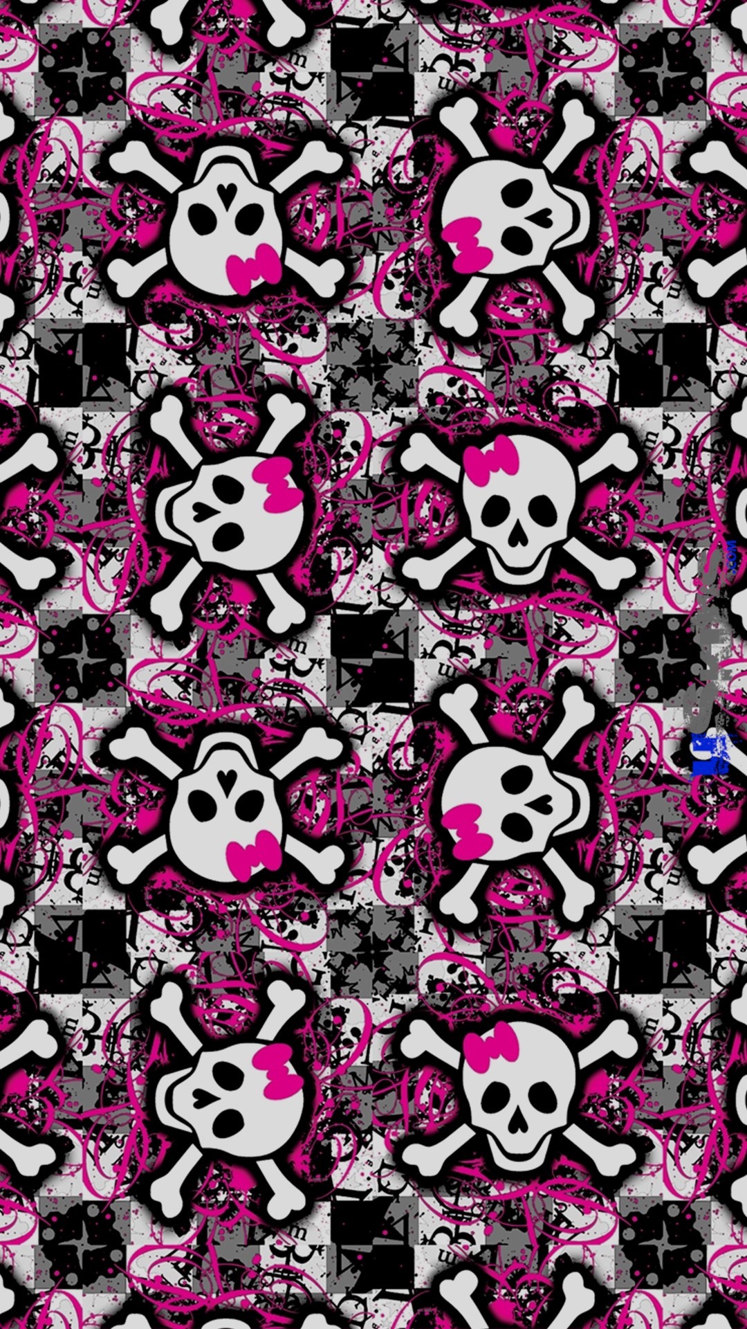 girly skull wallpaper,pink,pattern,skull,bone,magenta