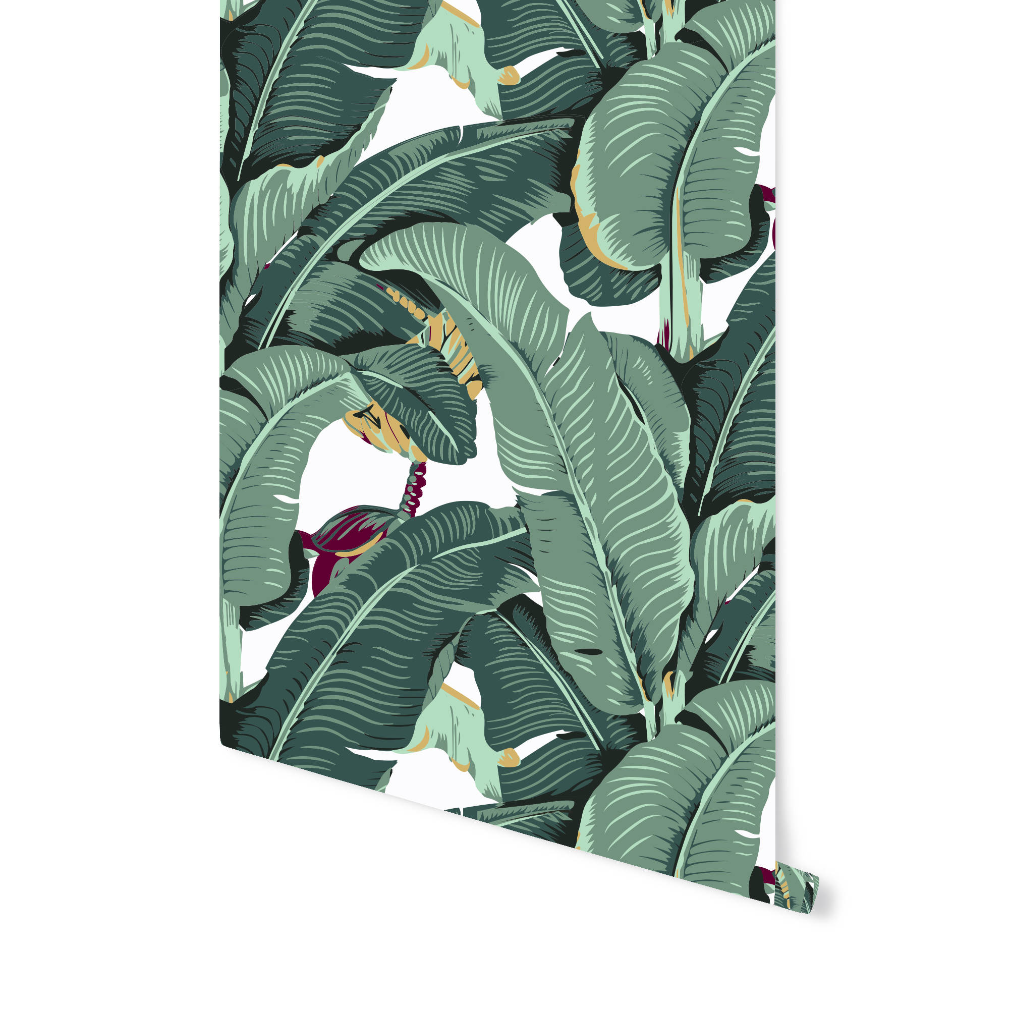 banana leaf removable wallpaper,leaf,banana leaf,plant,flower,tree
