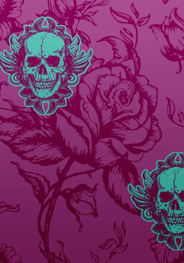 girly skull wallpaper,pink,magenta,pattern,illustration,design