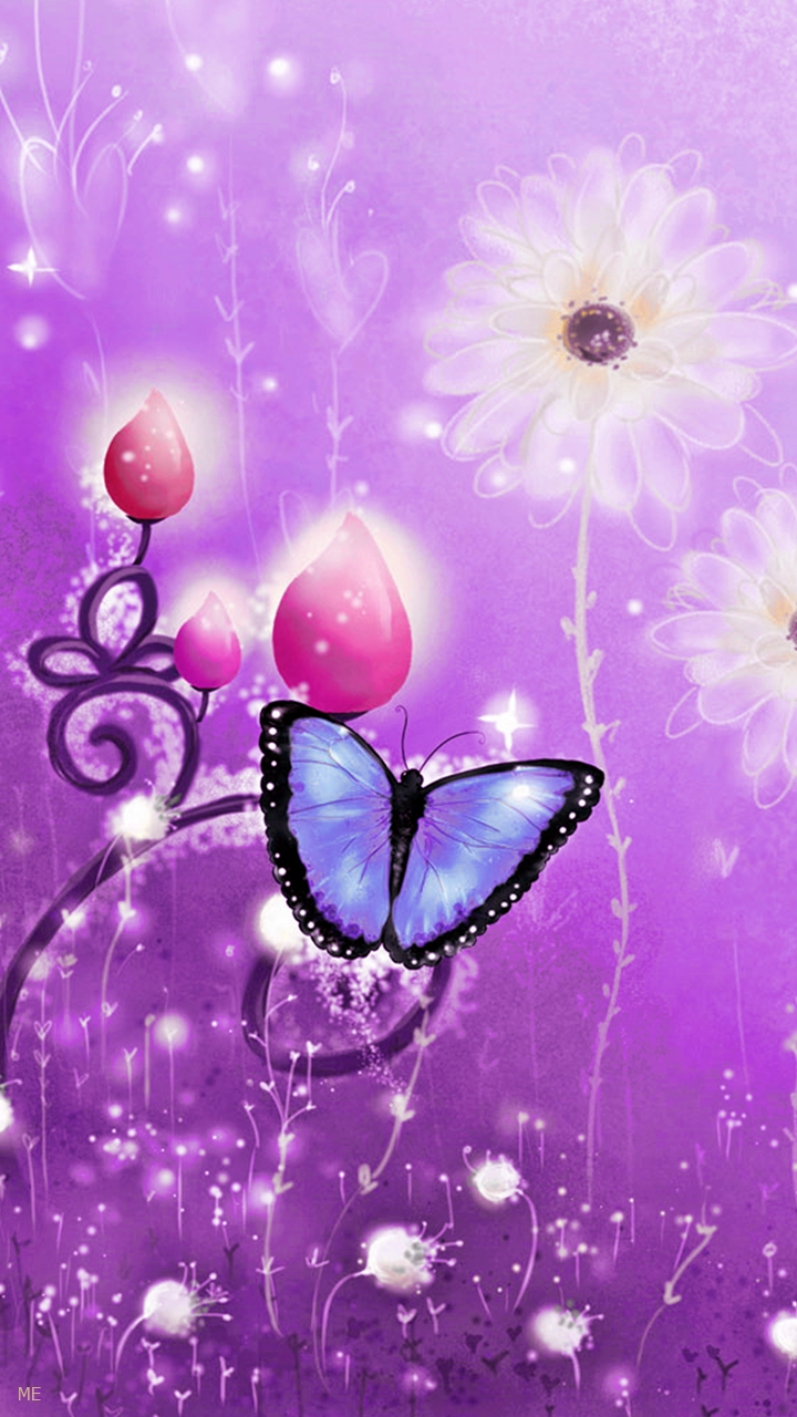 귀여운 나비 벽지,제비꽃,보라색,나비,분홍,심장