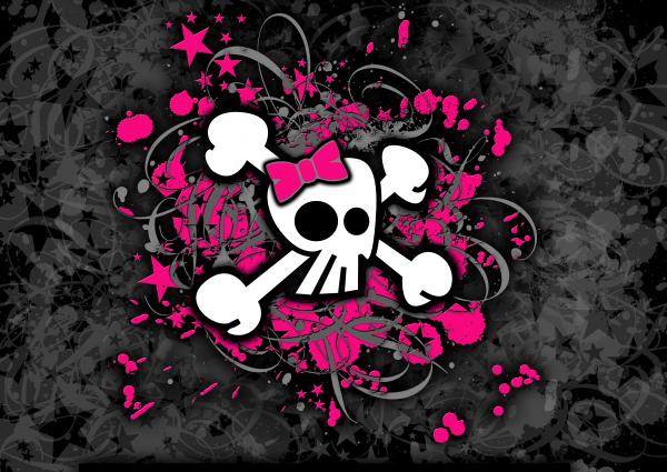 girly skull wallpaper,pink,graphic design,red,magenta,text