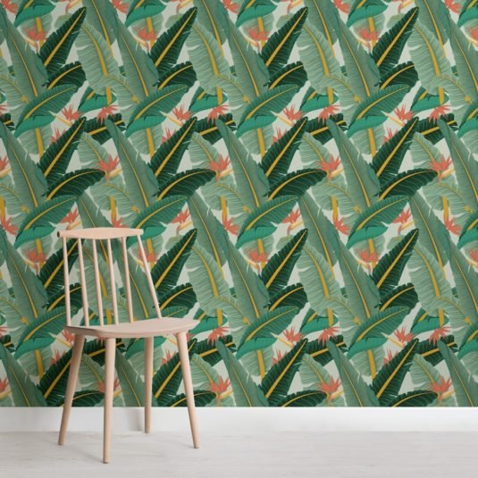 banana leaf wallpaper uk,green,teal,grass,pattern,plant