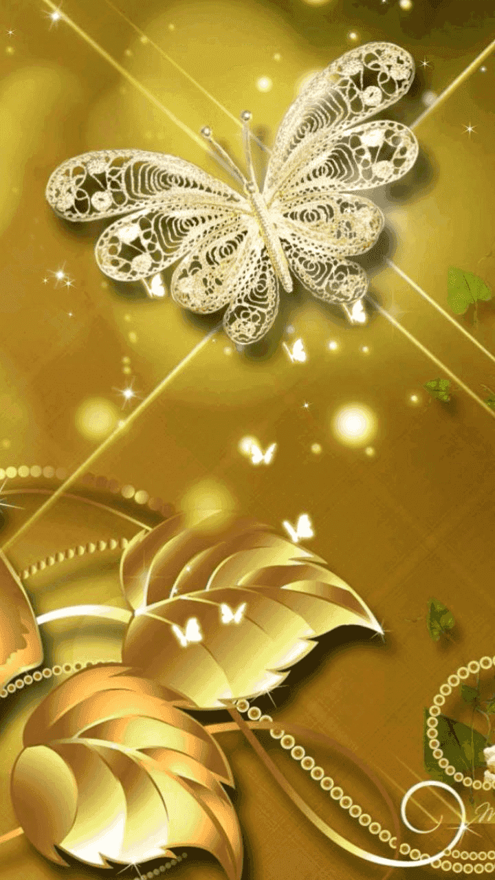 gold butterfly wallpaper,butterfly,illustration,ornament,moths and butterflies,graphic design