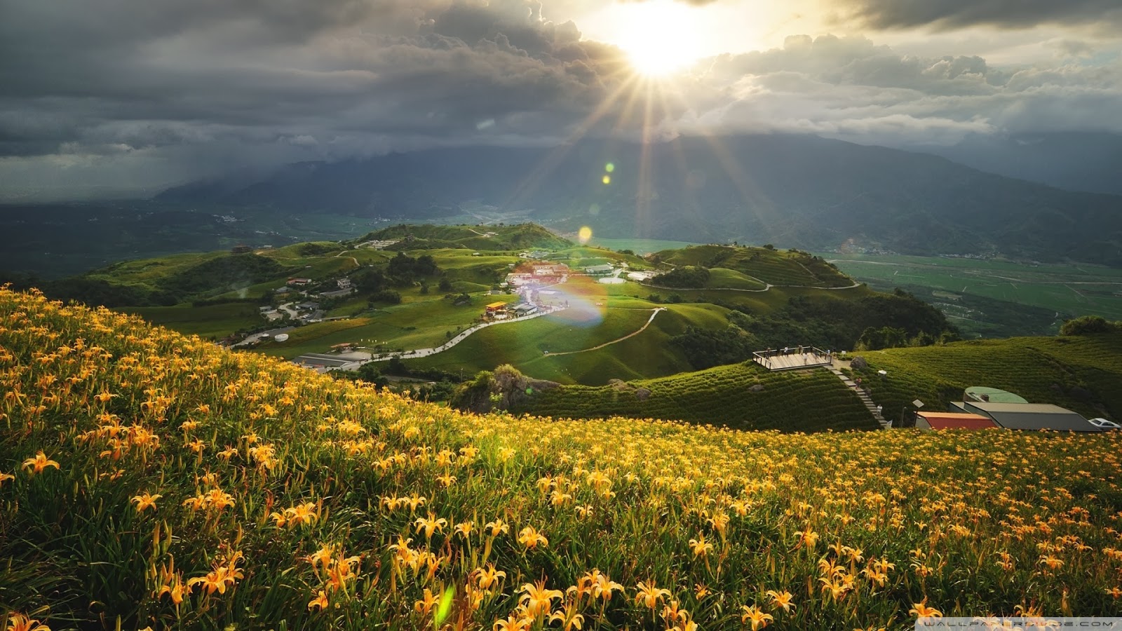 beautiful mountain wallpaper,nature,natural landscape,sky,hill,sunlight