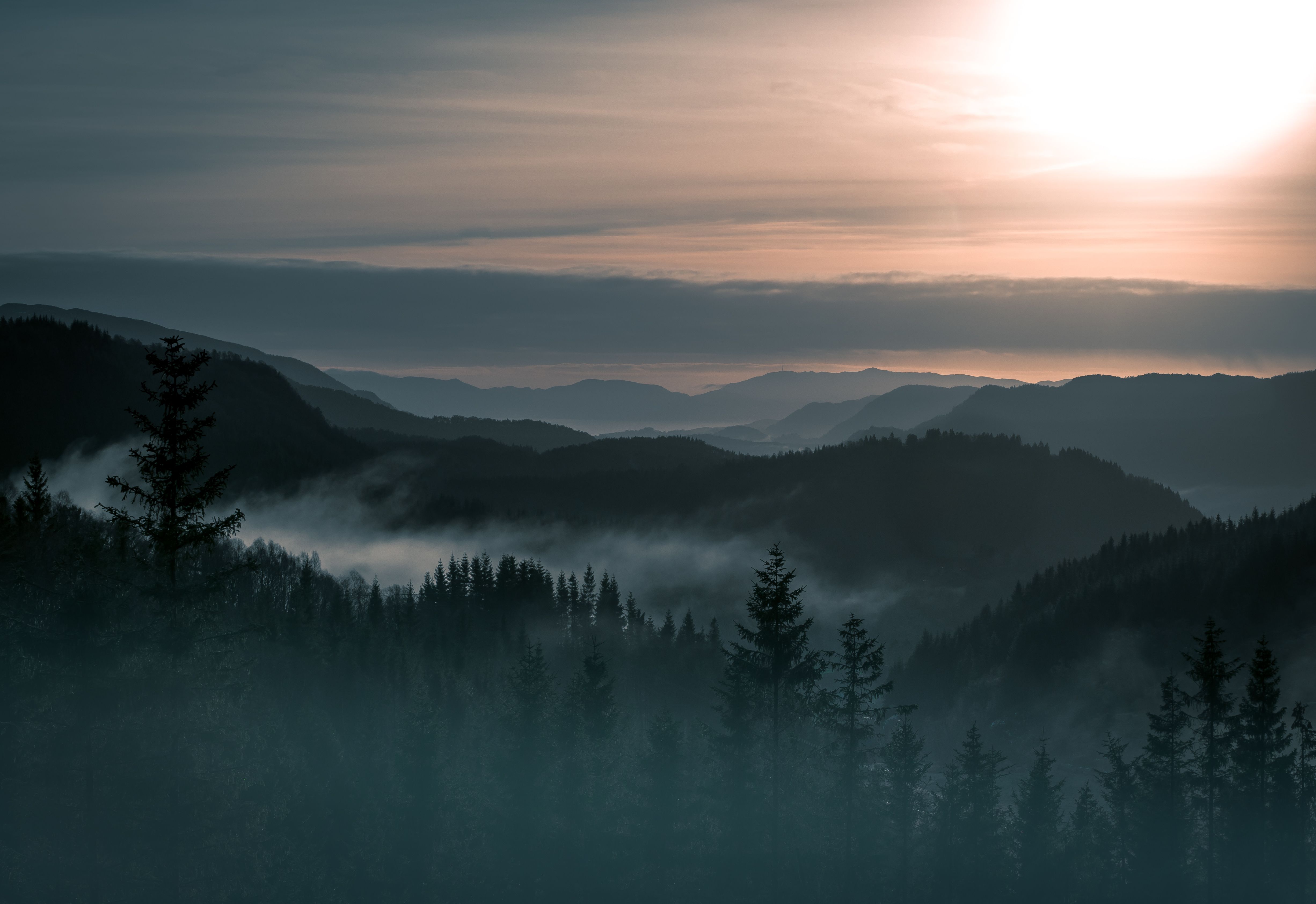 carta da parati natura montagna,cielo,natura,nebbia,nebbia,mattina