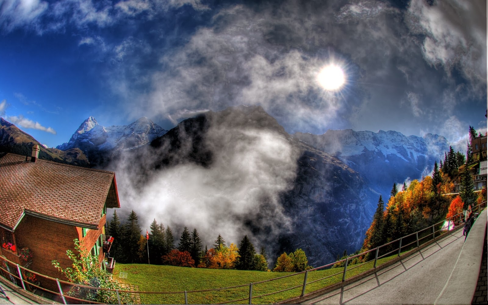 美しい山の壁紙,空,自然,雲,山,昼間