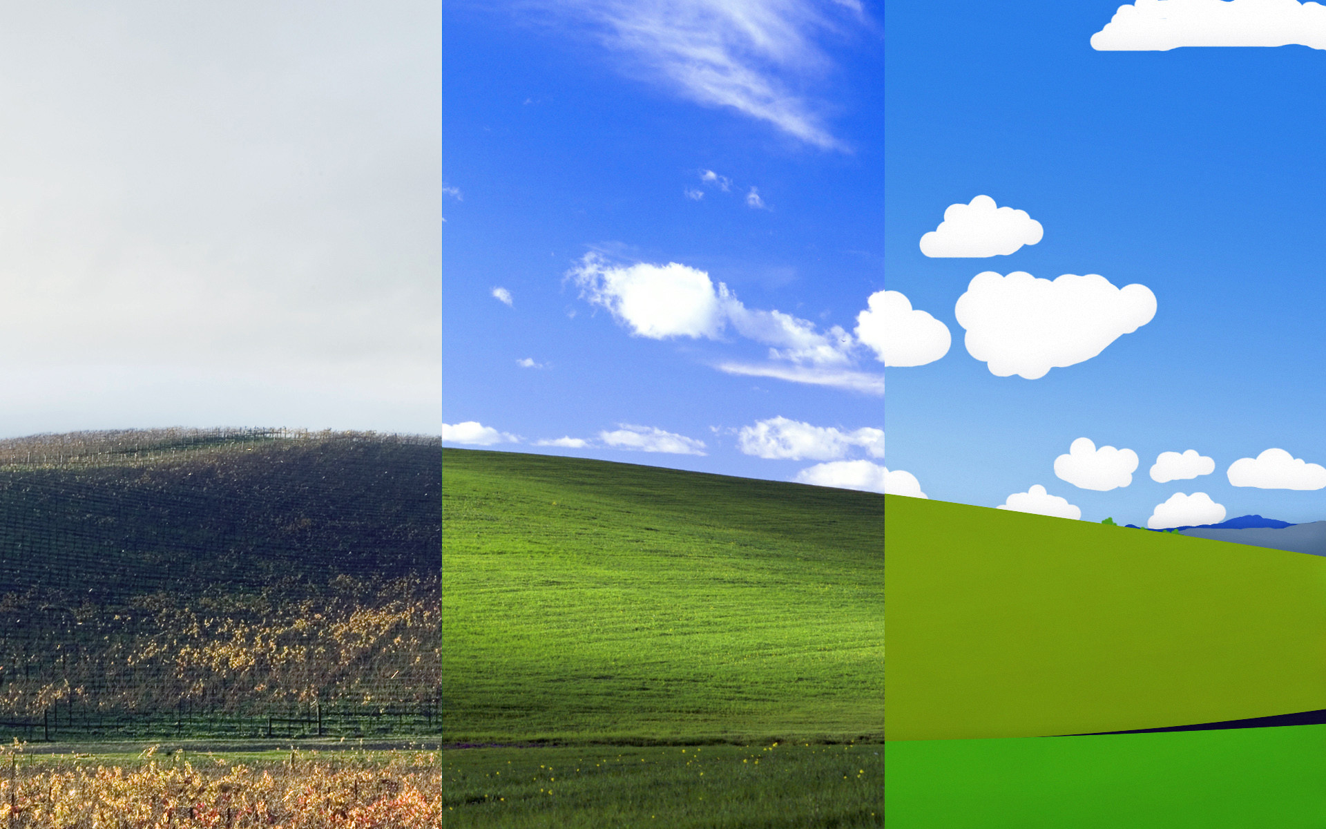 windows classic wallpaper,sky,grassland,nature,natural landscape,green