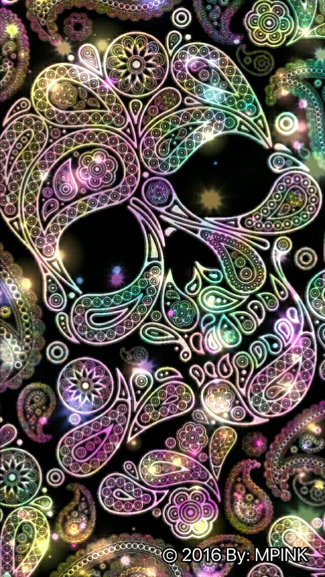 girly skull wallpaper,purple,psychedelic art,fractal art,pattern,art
