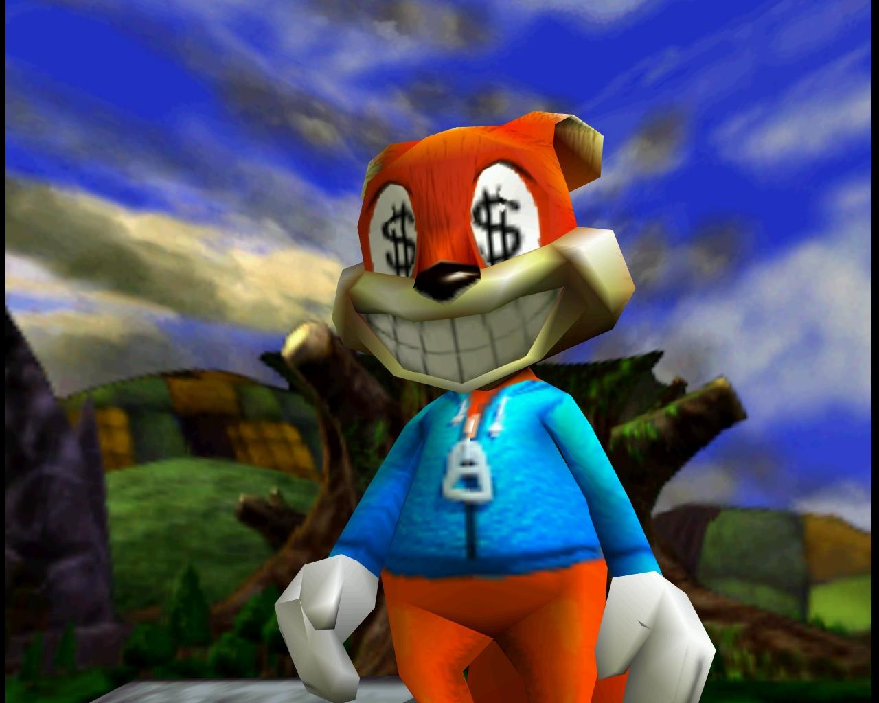 conker's bad fur day wallpaper,animated cartoon,cartoon,fictional character,organism,animation