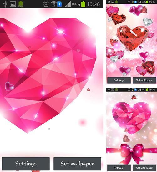 coeurs de diamant live wallpaper,cœur,rose,la saint valentin,pétale,conception