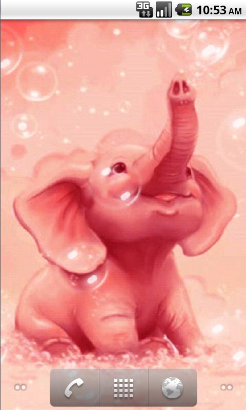 elefante live wallpaper,rosa,elefante,cartone animato,elefanti e mammut,animazione