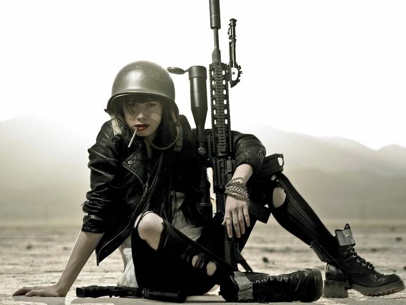 소녀와 총 벽지,개인 보호 장비,헬멧,사진술,stock photography