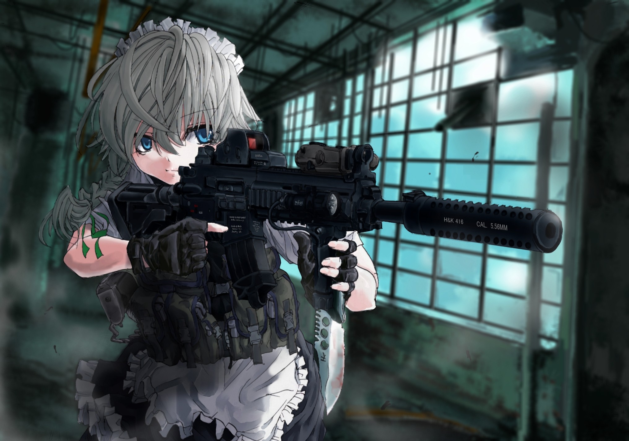 girl with gun wallpaper,gun,firearm,airsoft,shooter game,games