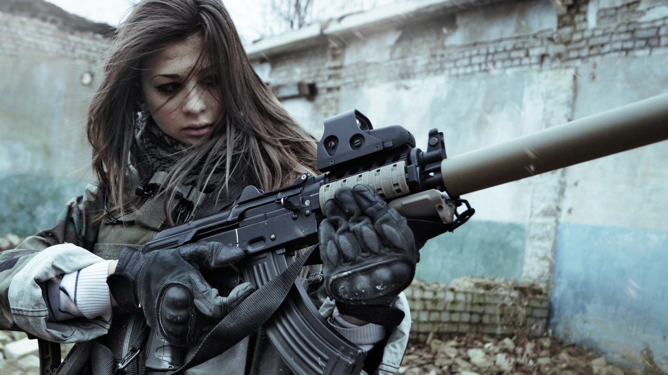 girl with gun wallpaper,gun,firearm,shooter game,airsoft,shooting