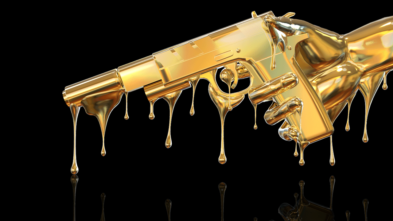 gold gun wallpaper,metal,brass (#319553) - WallpaperUse