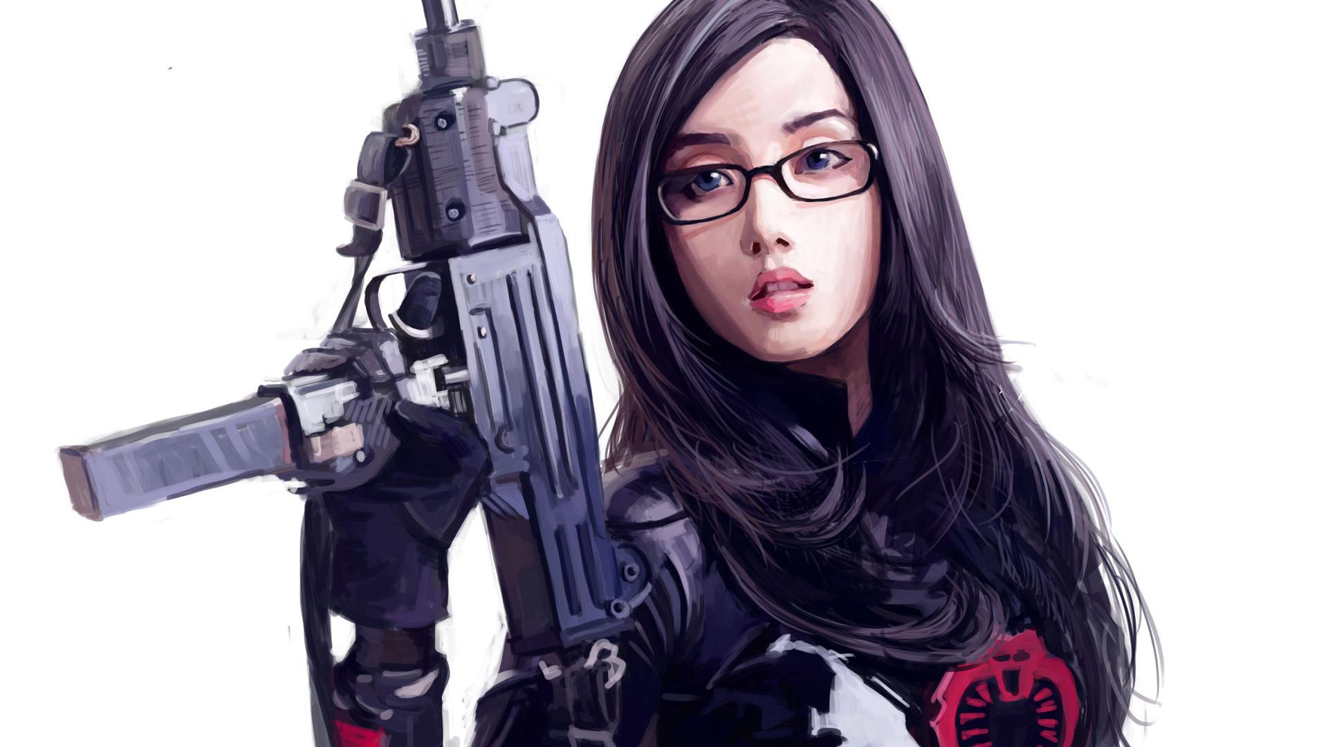 girl with gun wallpaper,fictional character