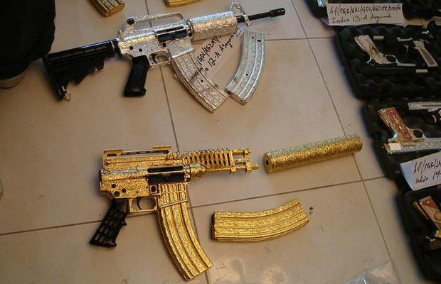 金の銃の壁紙,銃器,銃,引き金,エアソフトガン,機関銃