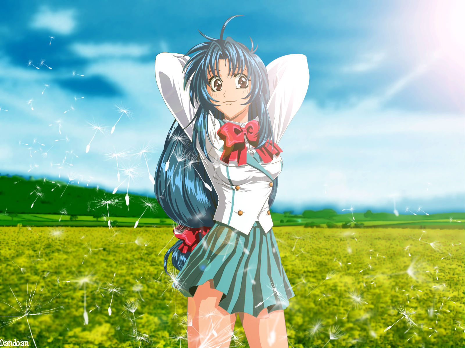 full metal panic wallpaper,anime,cartoon,sky,cg artwork,happy