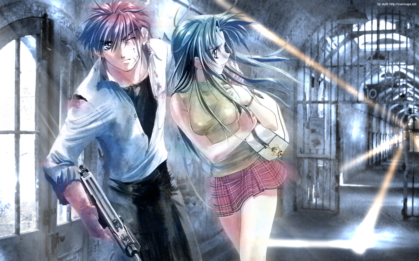 full metal panic wallpaper,anime,cartoon,black hair,cg artwork,fictional character