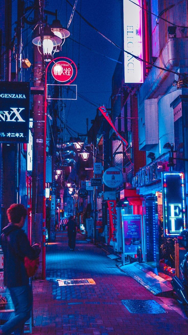 fondo de pantalla de neo tokio,azul,neón,área metropolitana,calle,azul eléctrico