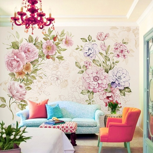 침실 장미 벽지,벽지,벽,거실,분홍,방
