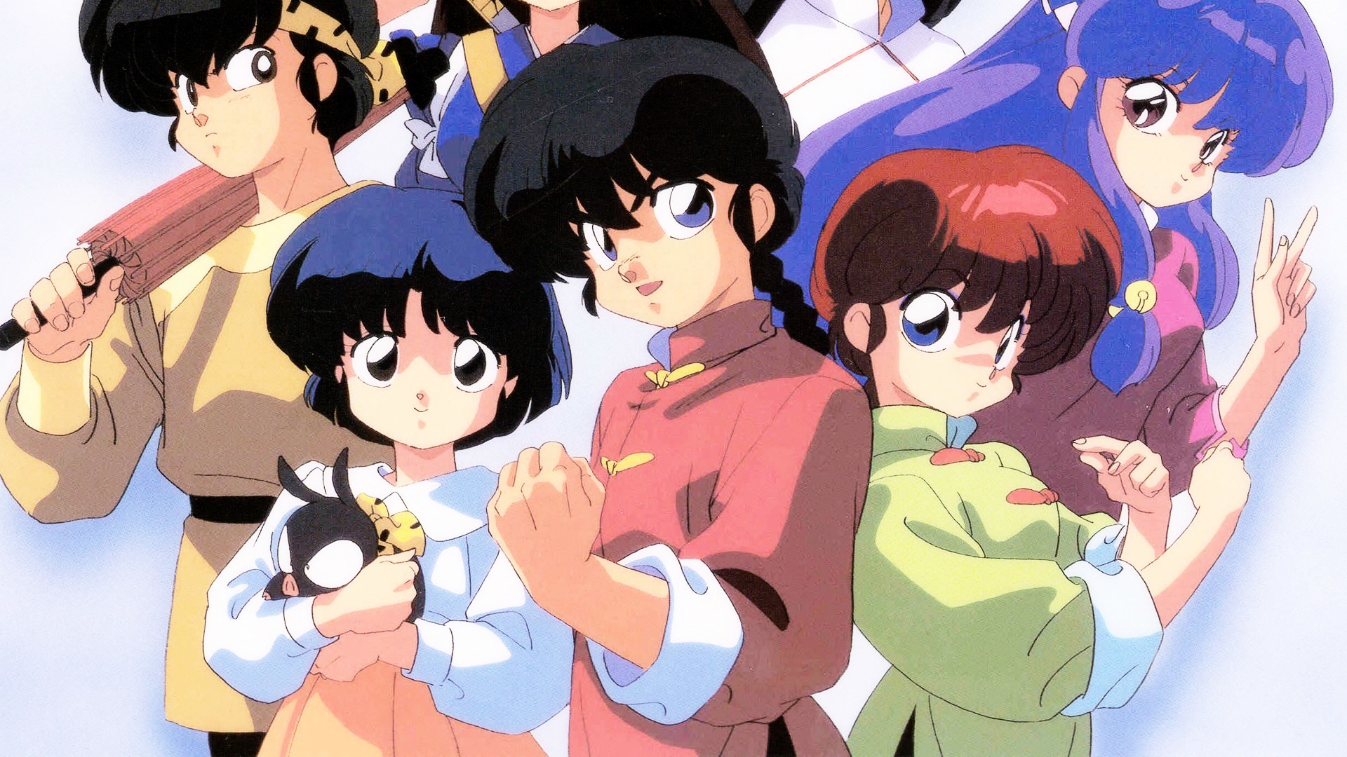 ranma wallpaper,animierter cartoon,karikatur,anime,animation,schwarzes haar