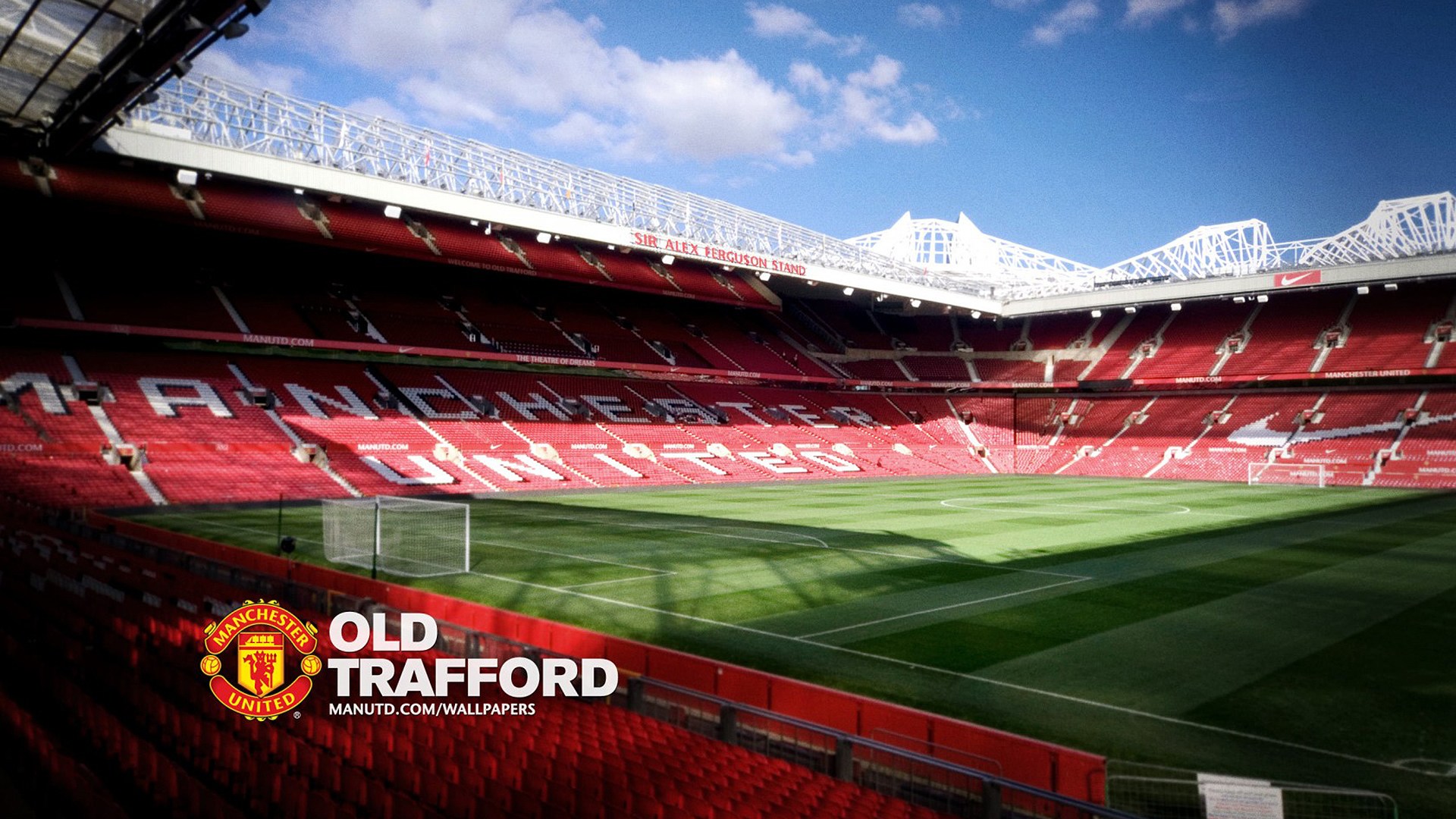 viejo trafford fondos de pantalla hd,estadio,estadio de fútbol específico,atmósfera,césped,cielo