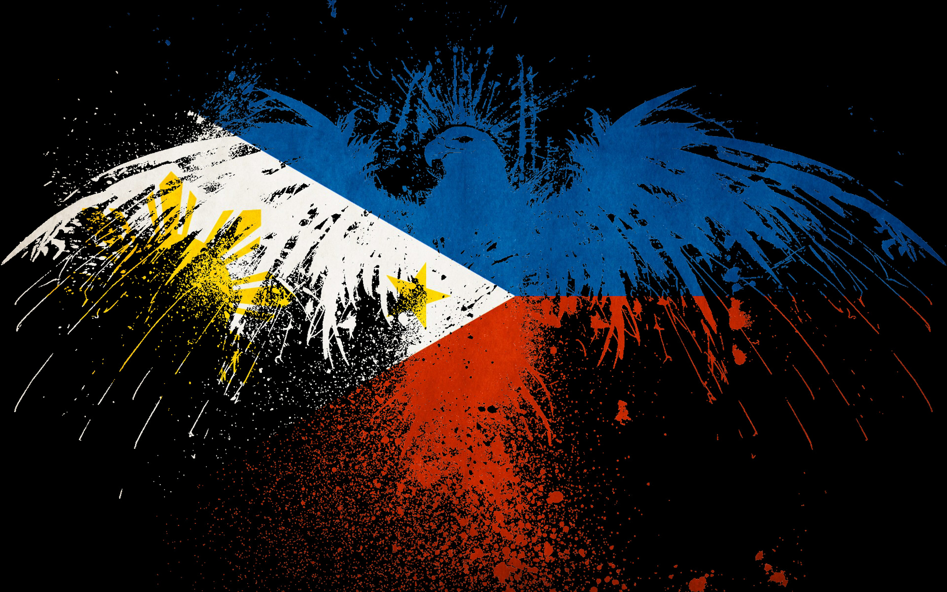 フィリピンの旗の壁紙のhd,青い,黄,空,水,夜