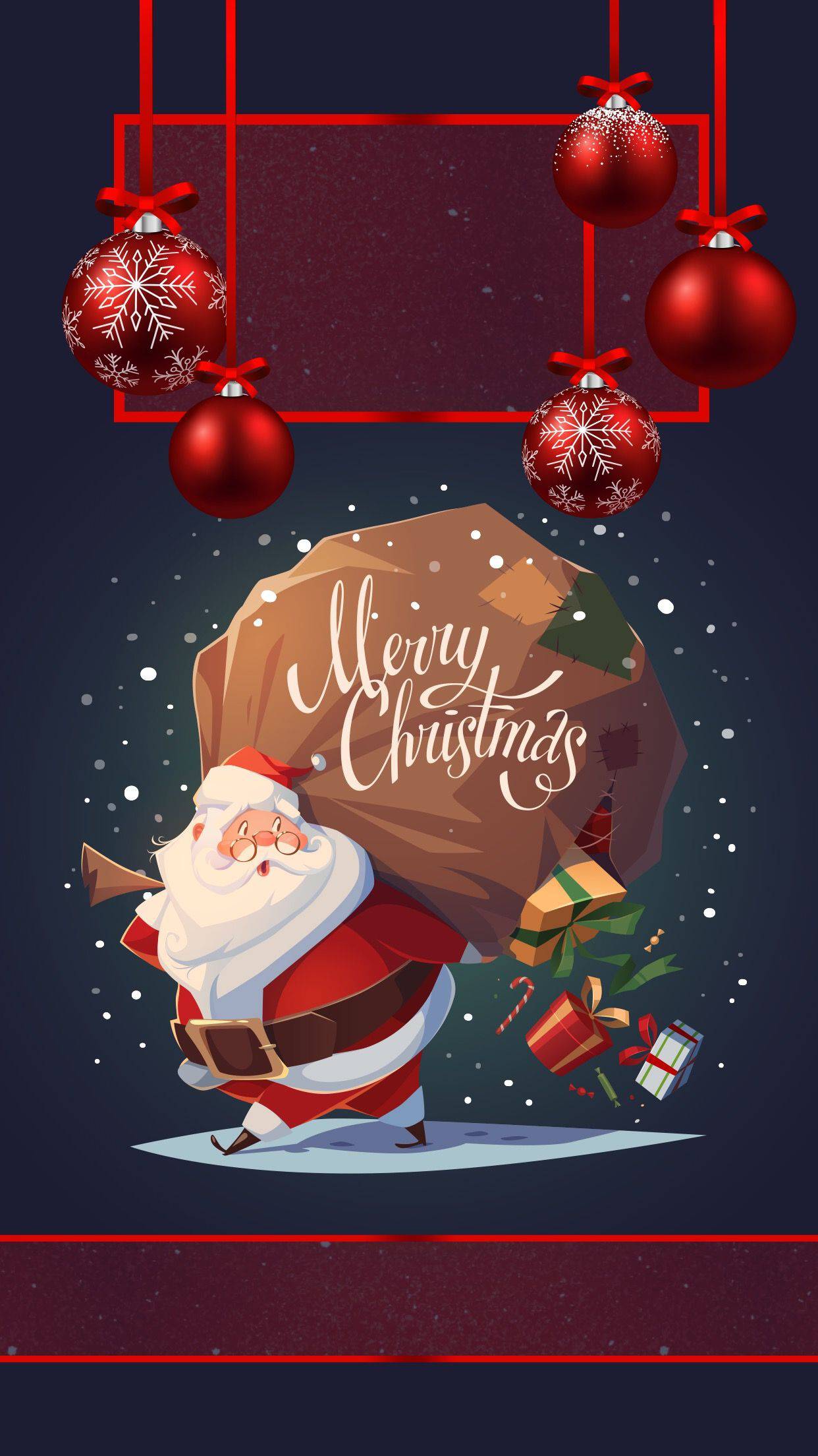 santa iphone wallpaper,illustration,christmas,santa claus,text,christmas eve