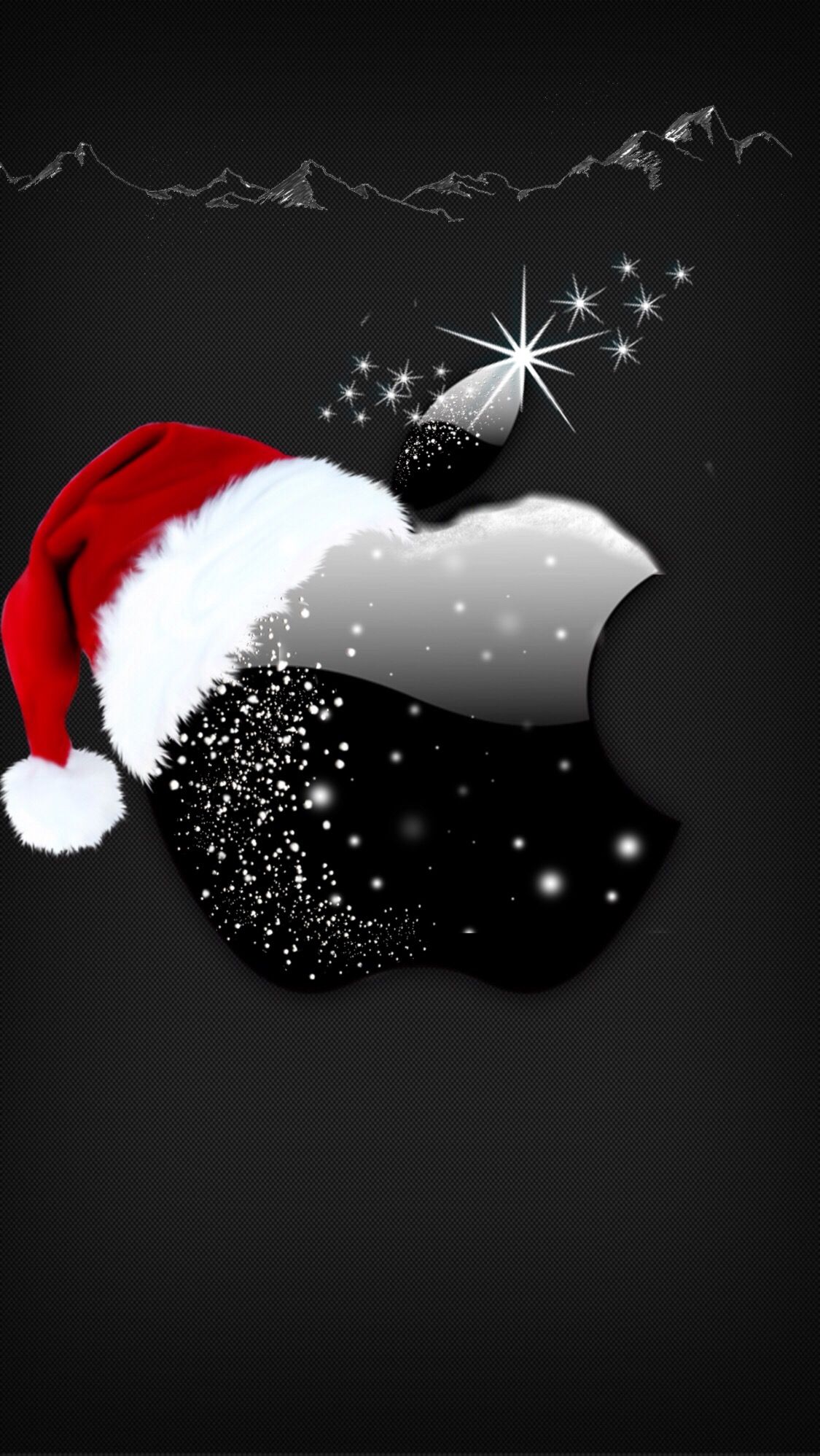사과 크리스마스 벽지,삽화,하늘,그래픽 디자인,폰트,산타 클로스