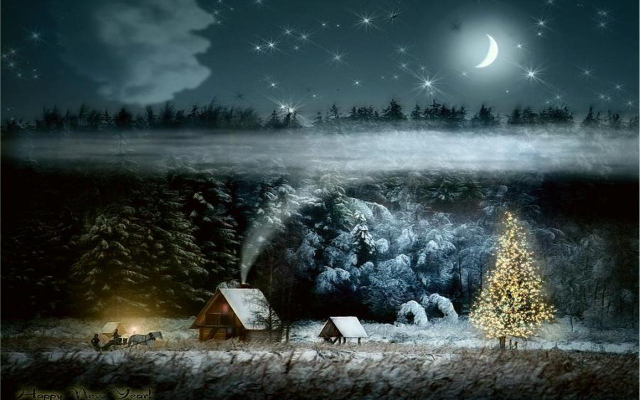 クリスマスの夜の壁紙,自然,空,夜,光,月光