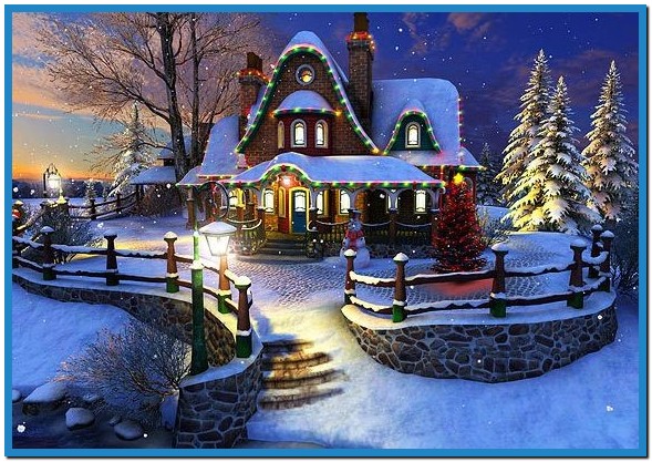 휴일 3d 벽지,겨울,크리스마스 이브,눈,집,크리스마스