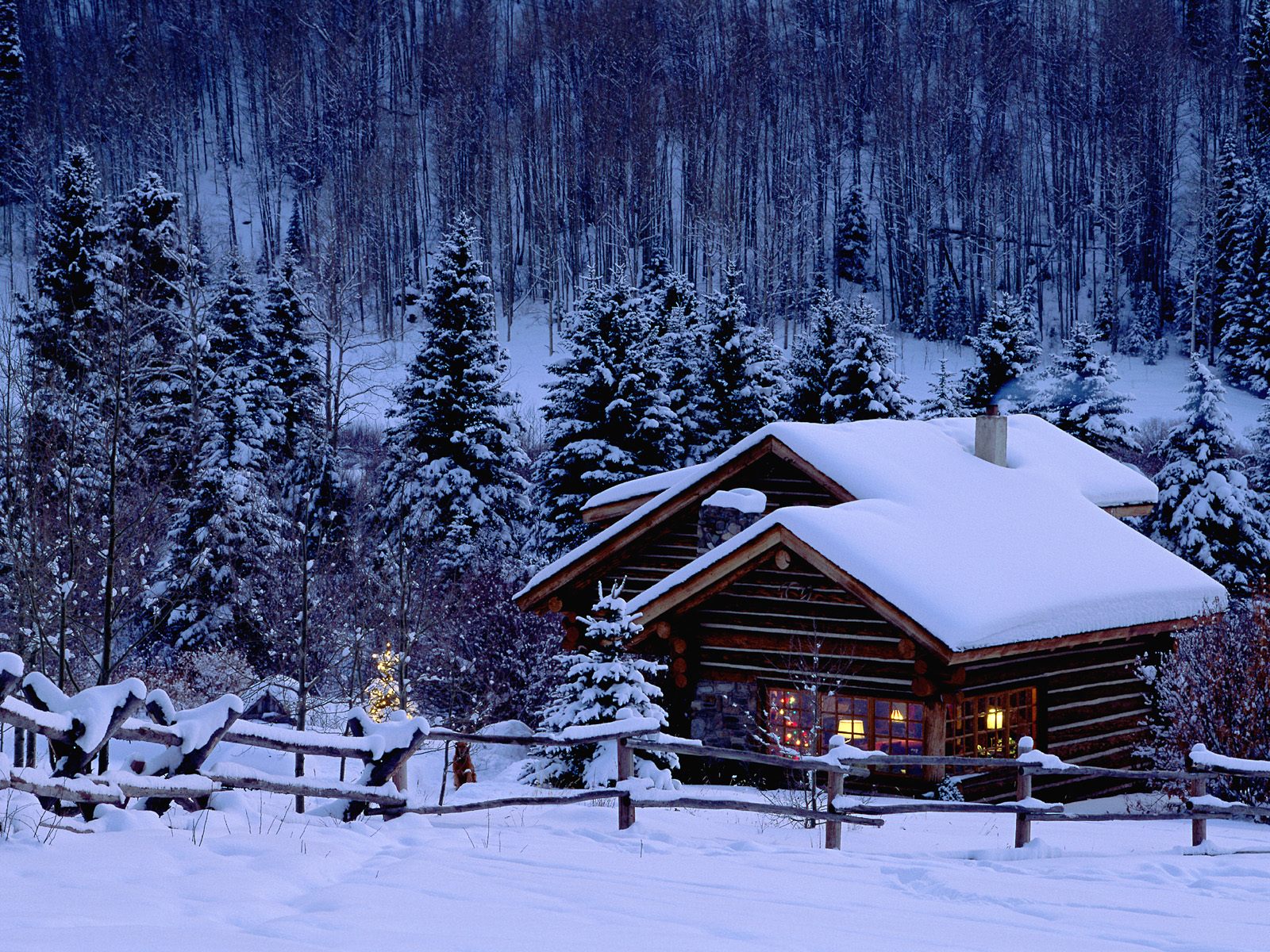 country christmas wallpaper,snow,winter,home,log cabin,tree