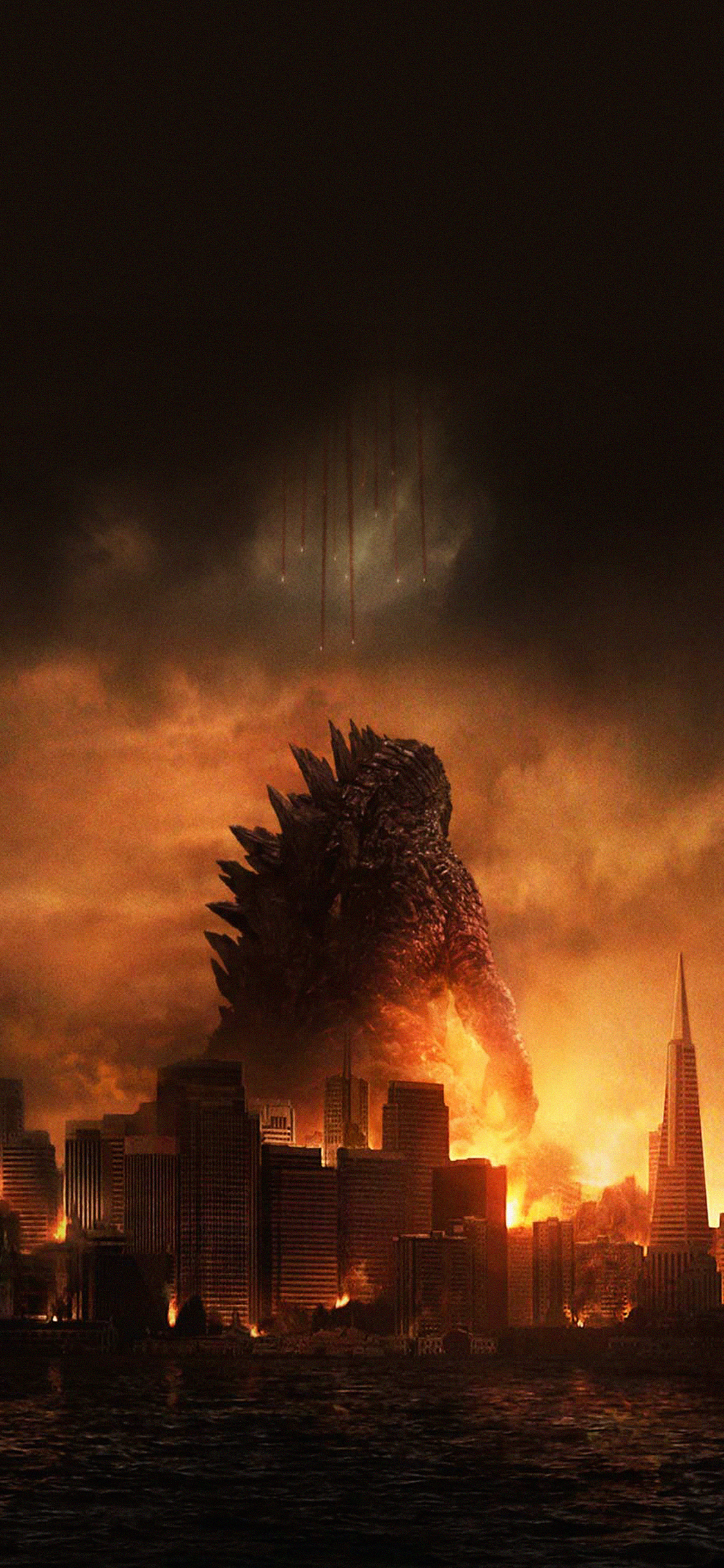 godzilla fondo de pantalla para iphone,cielo,explosión,ciudad,mundo,evento