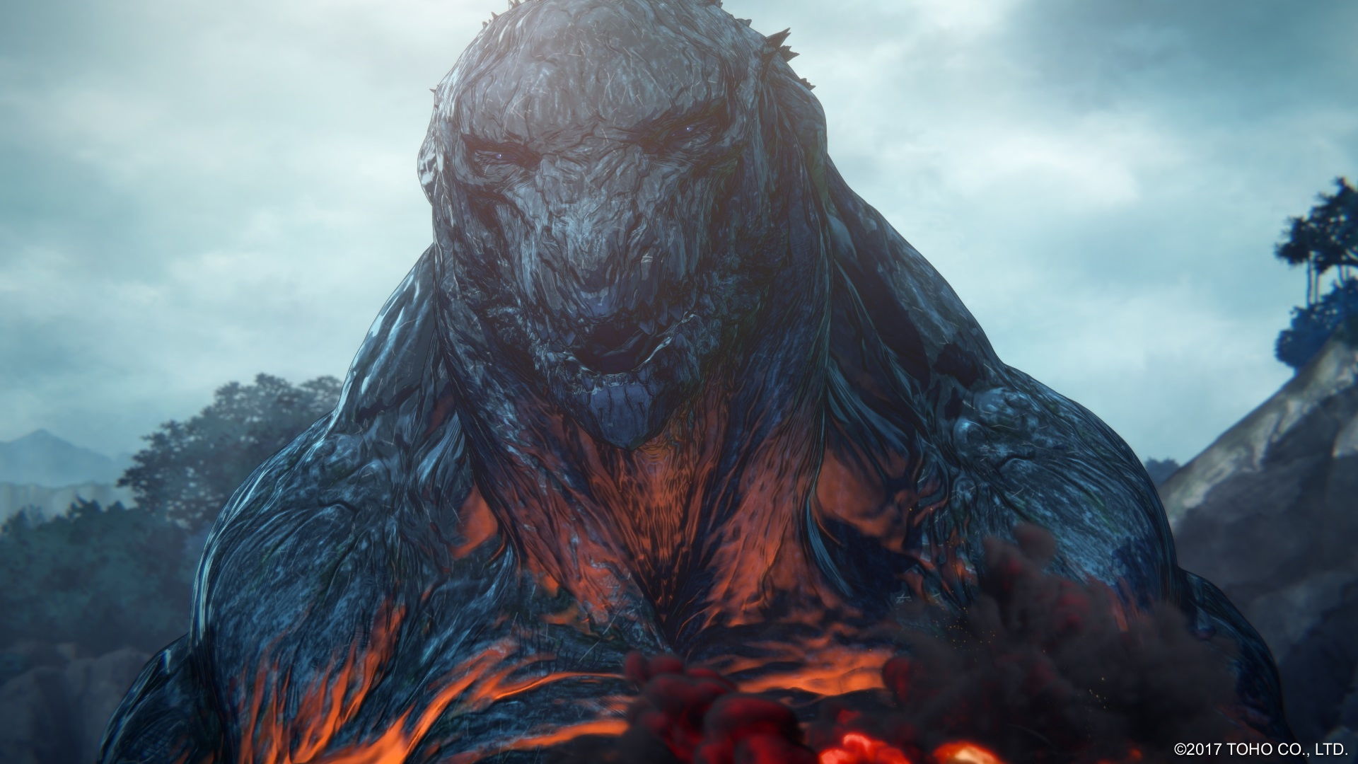 fond d'écran en direct godzilla,oeuvre de cg,humain,capture d'écran,personnage fictif,démon