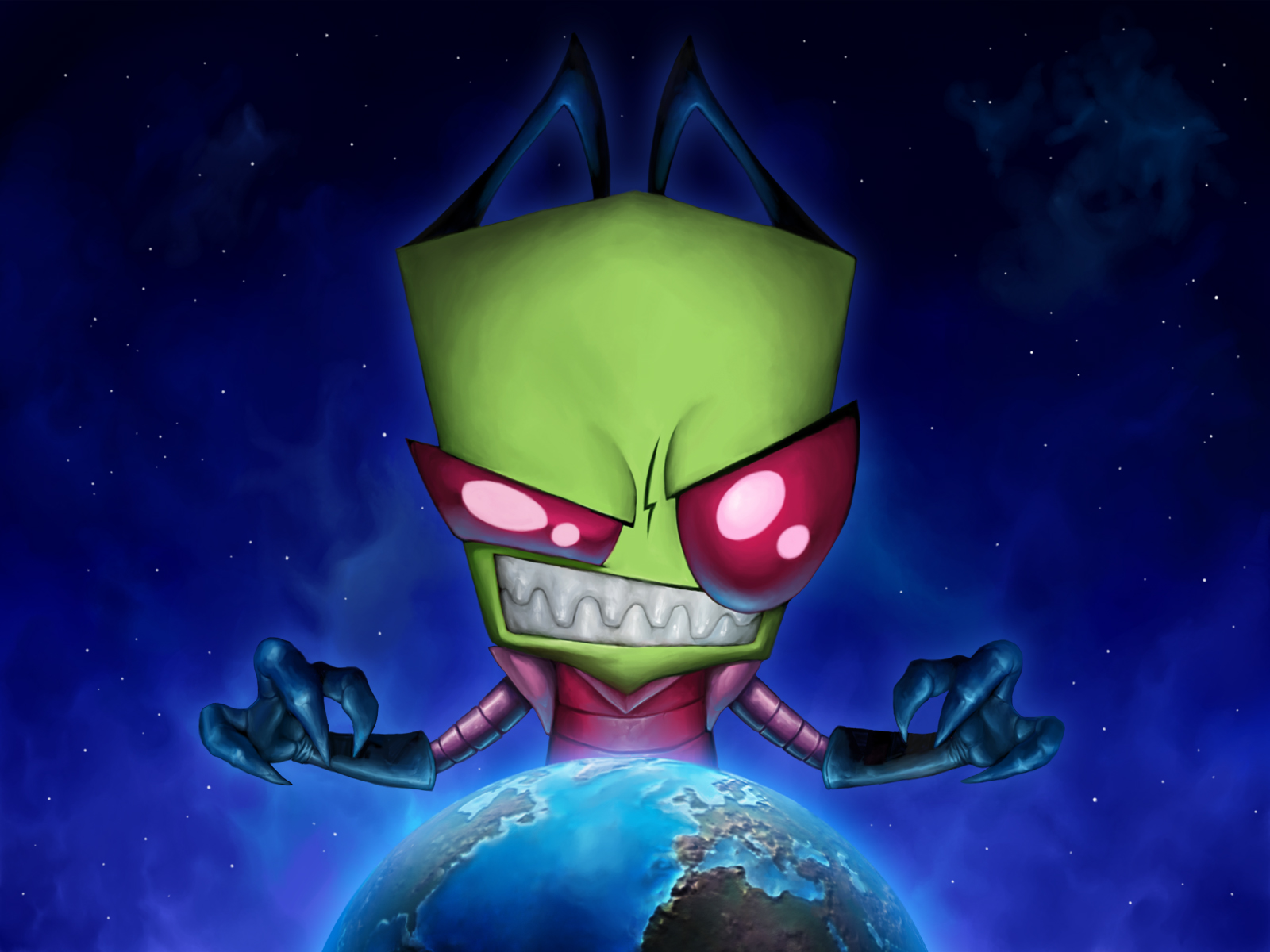 invader zim wallpaper,cartoon,space,fictional character,sky,animation