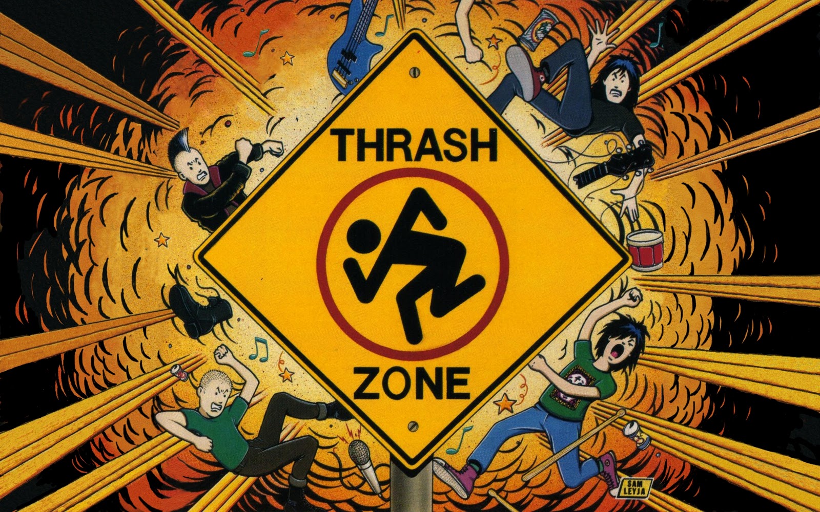 thrash metall tapete,gelb,schriftart,illustration,spiele,schild