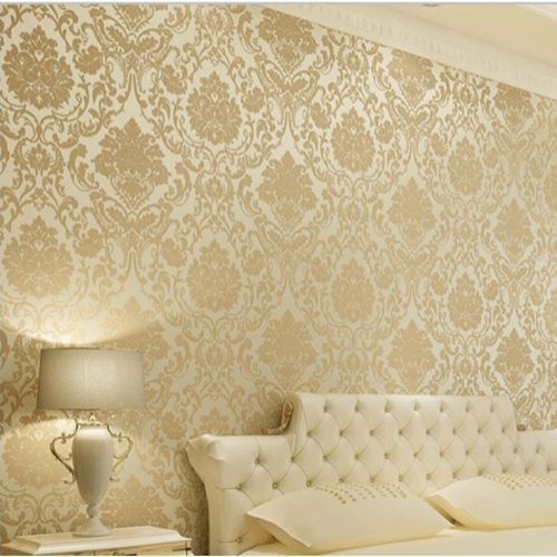 gold embossed wallpaper,wall,wallpaper,room,beige,interior design