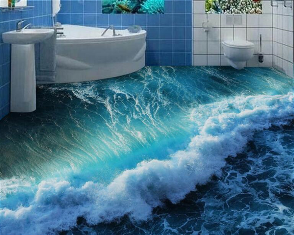 carta da parati dell'oceano 3d,acqua,piscina,onda,acqua,piastrella