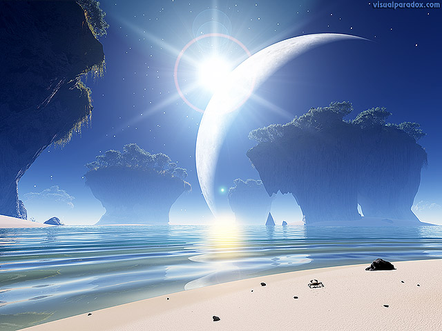 carta da parati dell'oceano 3d,cielo,leggero,atmosfera,giorno,mare