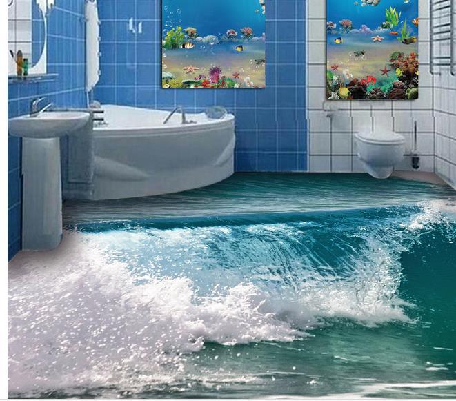 carta da parati dell'oceano 3d,vasca da bagno,piastrella,proprietà,acqua,piscina