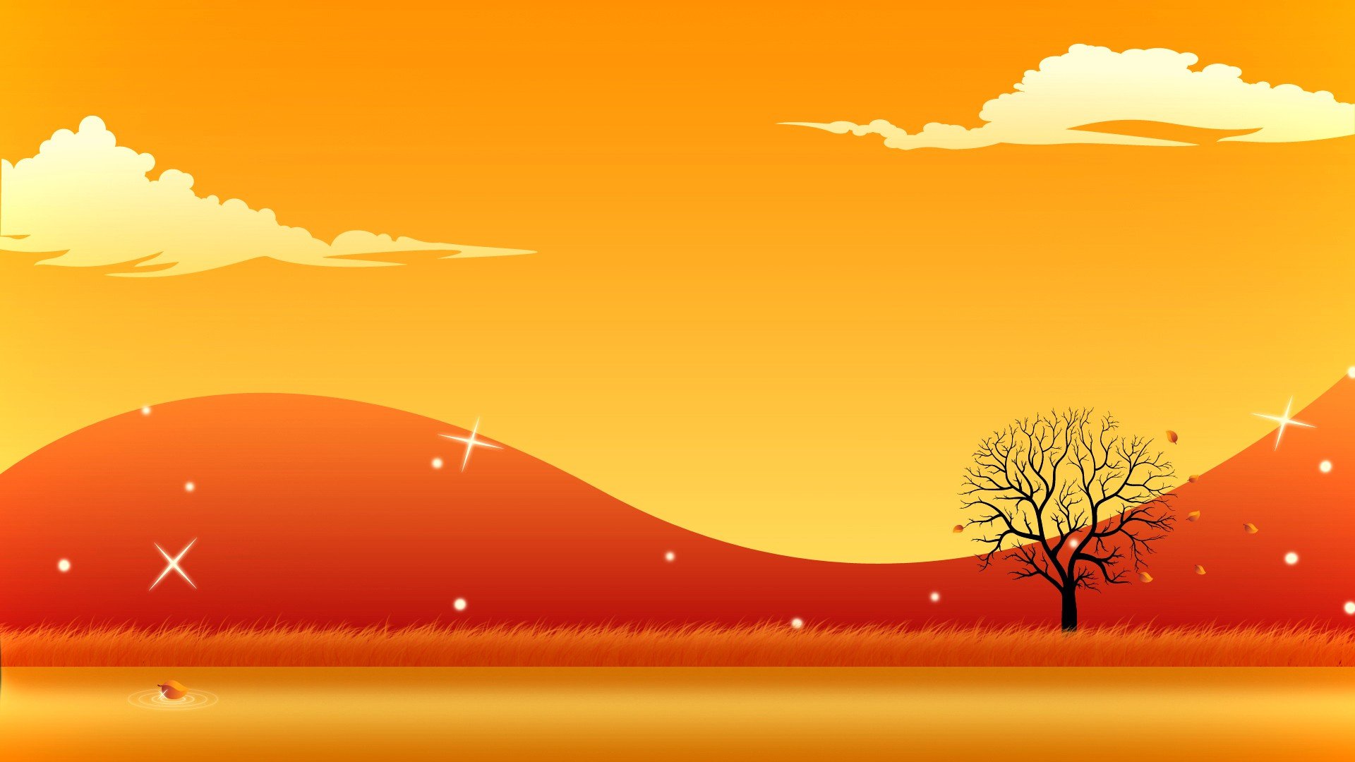 vector graphics wallpaper,natural landscape,sky,nature,orange,afterglow