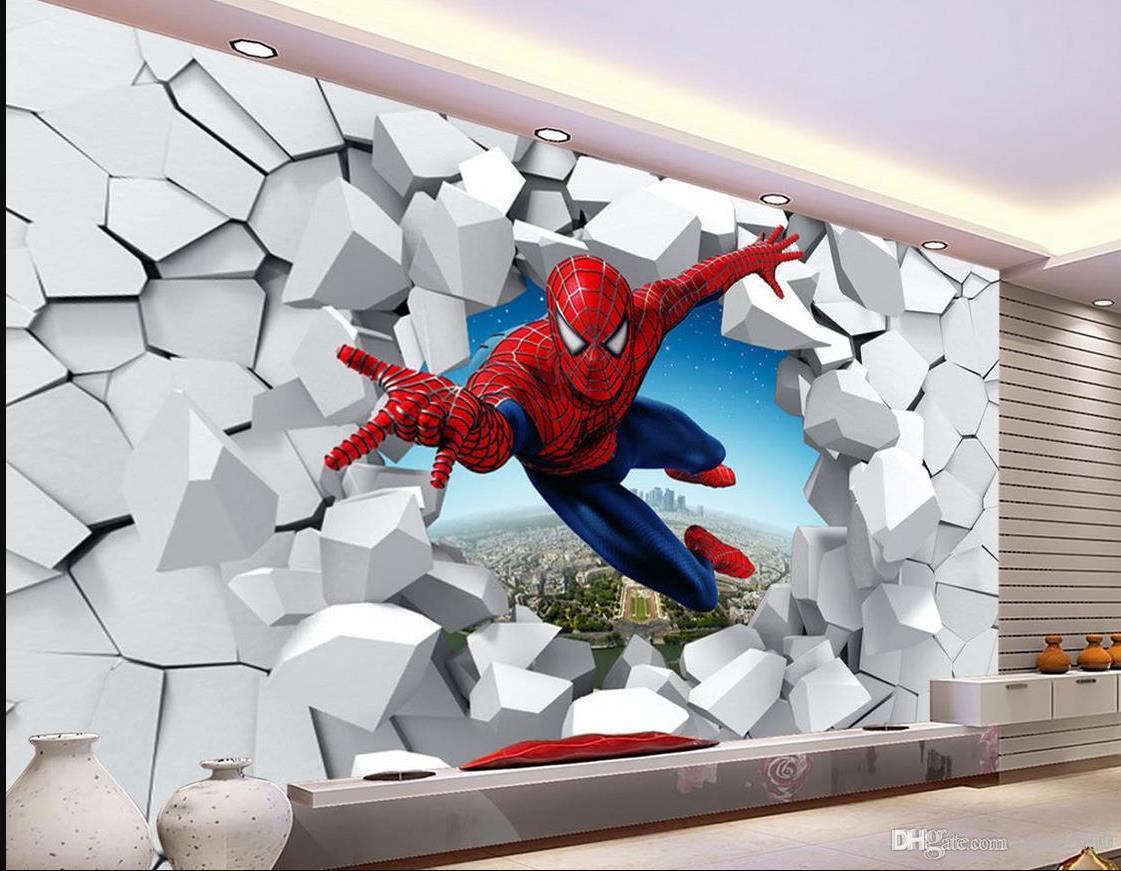 wallpaper em 3d,spider man,wall,fictional character,mural,wallpaper