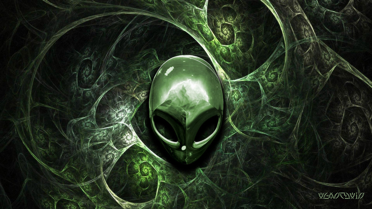 fond d'écran vert alienware,art fractal,crâne,art,graphique,os