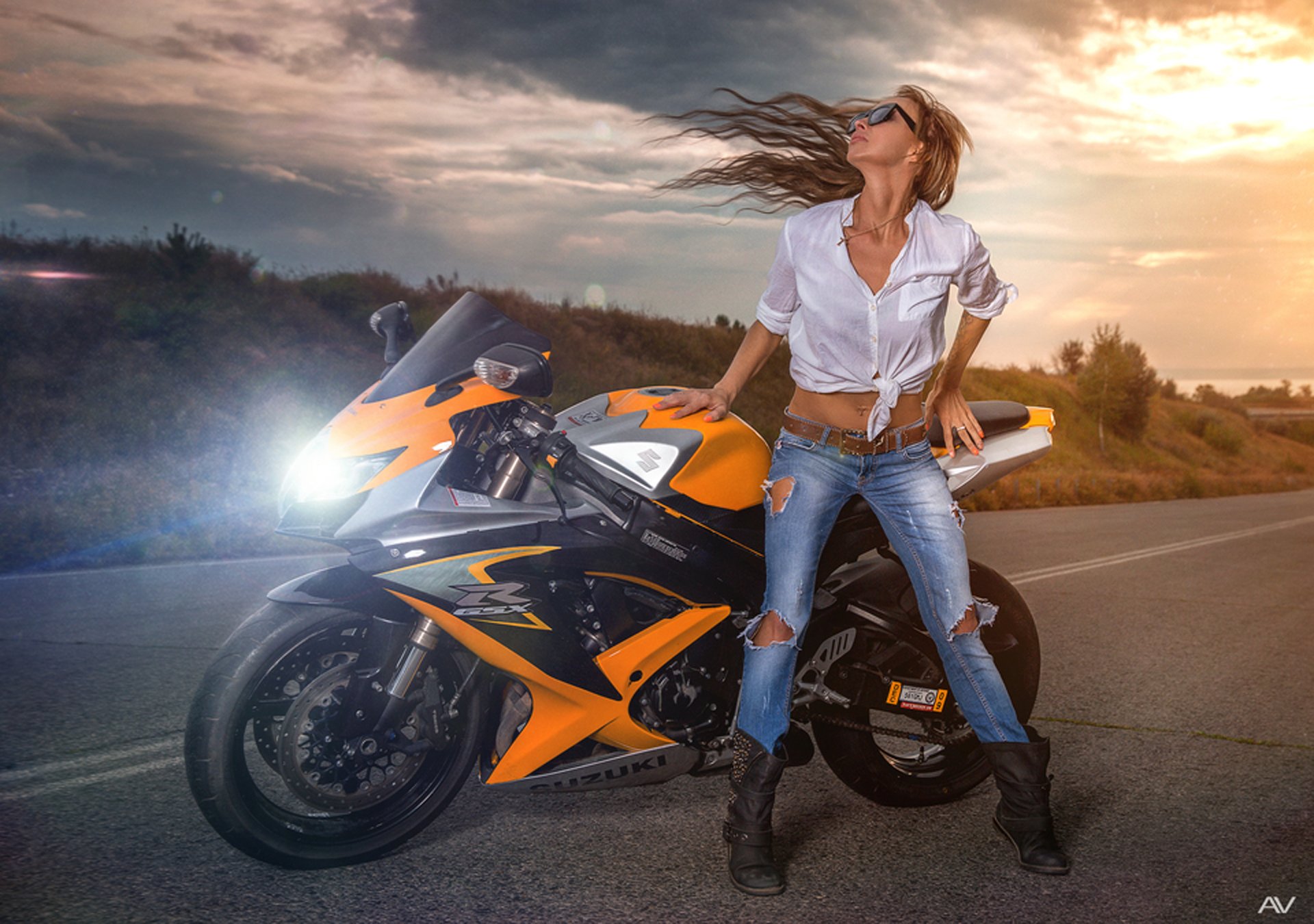 motorcycle girl wallpaper,motorcycle,vehicle,automotive design,car,supermoto