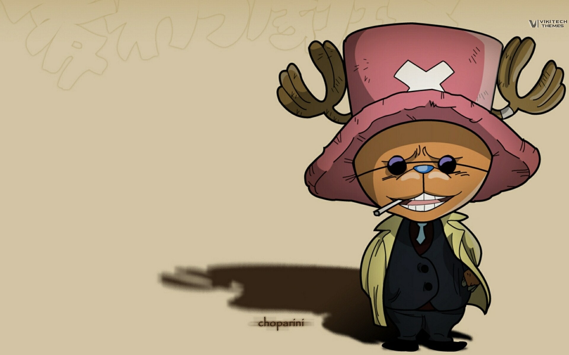 tony tony chopper wallpaper,cartoon,animated cartoon,illustration,animation,art